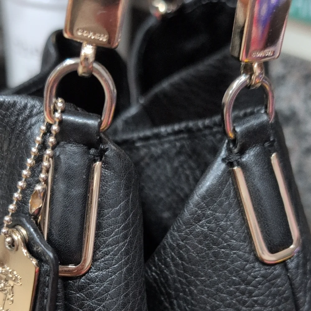 Coach 26224 Phoebe Black Pebble Leather Tote Bag